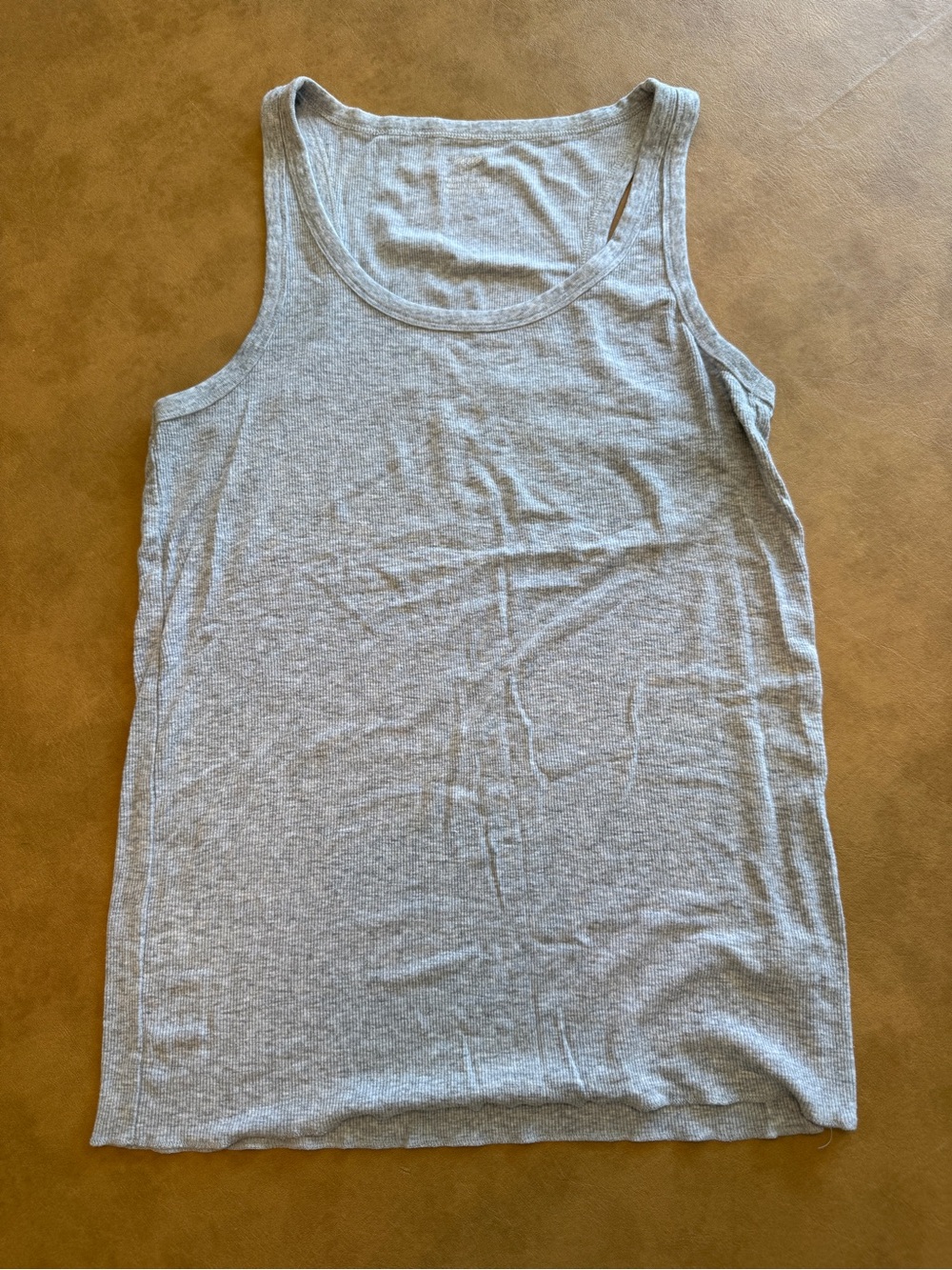 aerie Gray Ribbed Tank Chemise